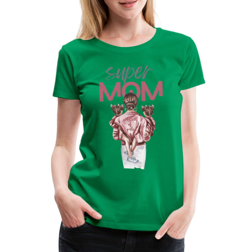 Frauen Premium T-Shirt - Super MOM Design - Kelly Green