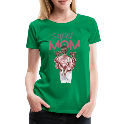 Frauen Premium T-Shirt - Super MOM Design - Kelly Green