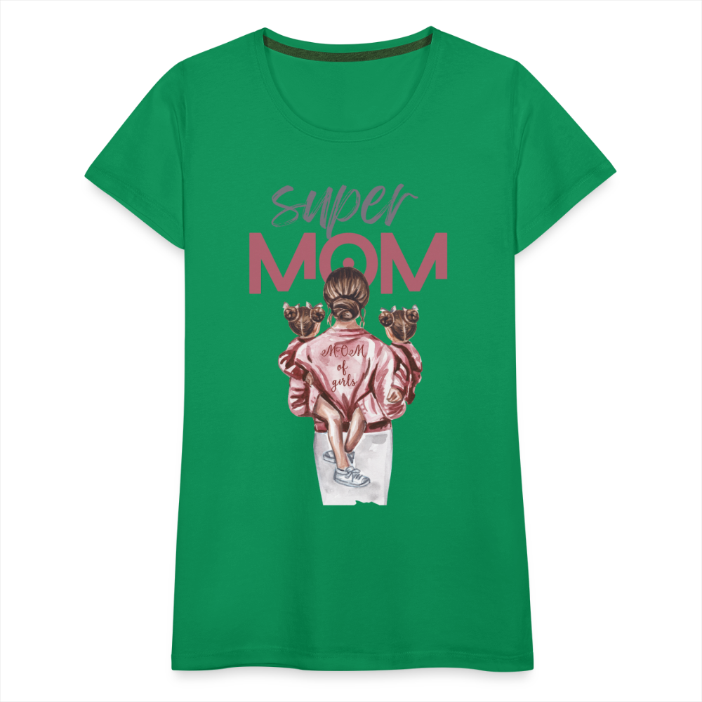 Frauen Premium T-Shirt - Super MOM Design - Kelly Green