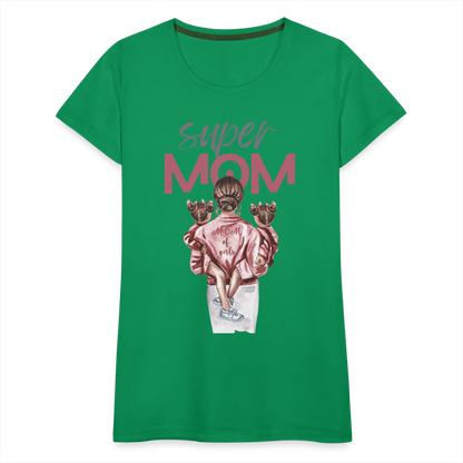 Frauen Premium T-Shirt - Super MOM Design - Kelly Green