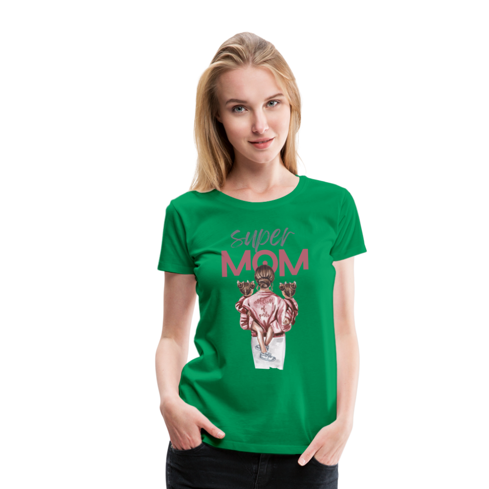 Frauen Premium T-Shirt - Super MOM Design - Kelly Green