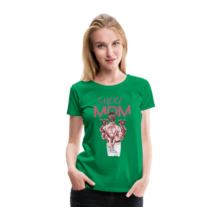 Frauen Premium T-Shirt - Super MOM Design - Kelly Green