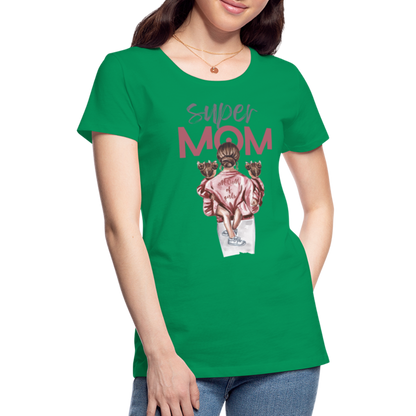 Frauen Premium T-Shirt - Super MOM Design - Kelly Green