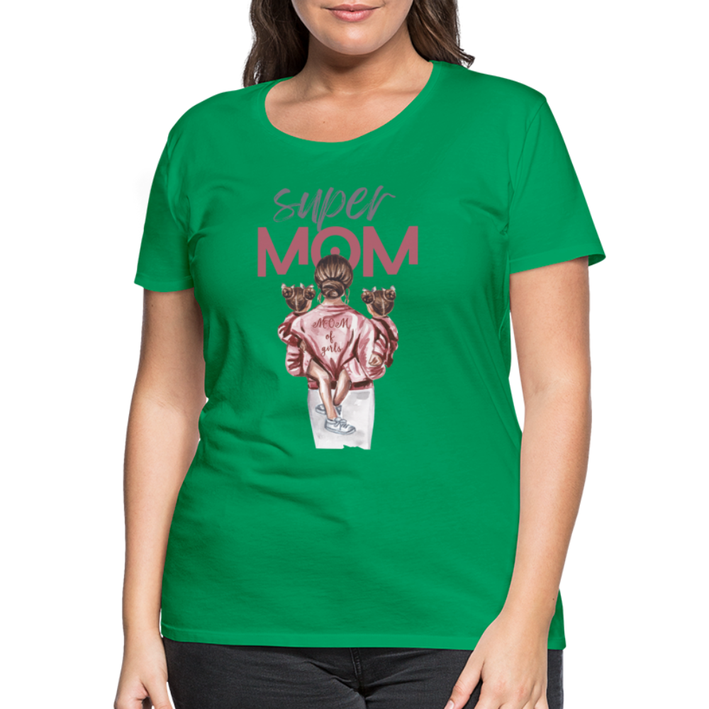 Frauen Premium T-Shirt - Super MOM Design - Kelly Green