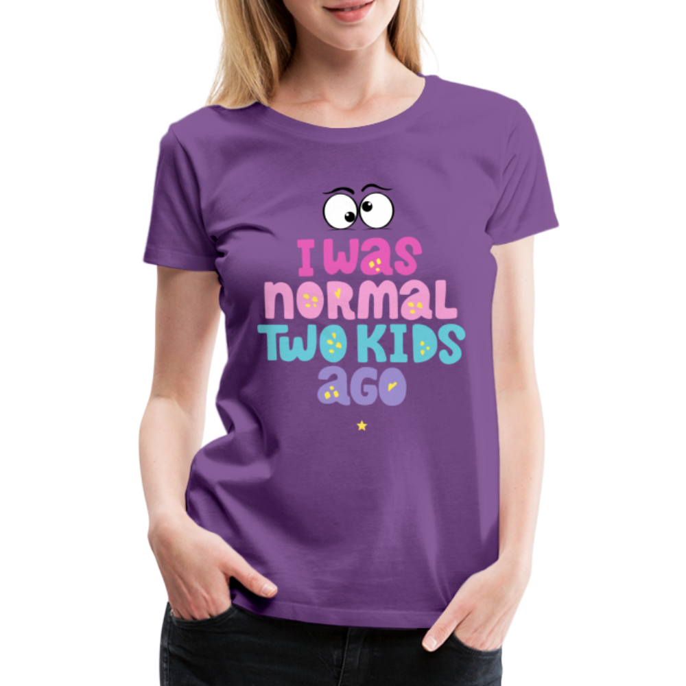 Frauen Premium T-Shirt - I was normal two kids ago - Lila