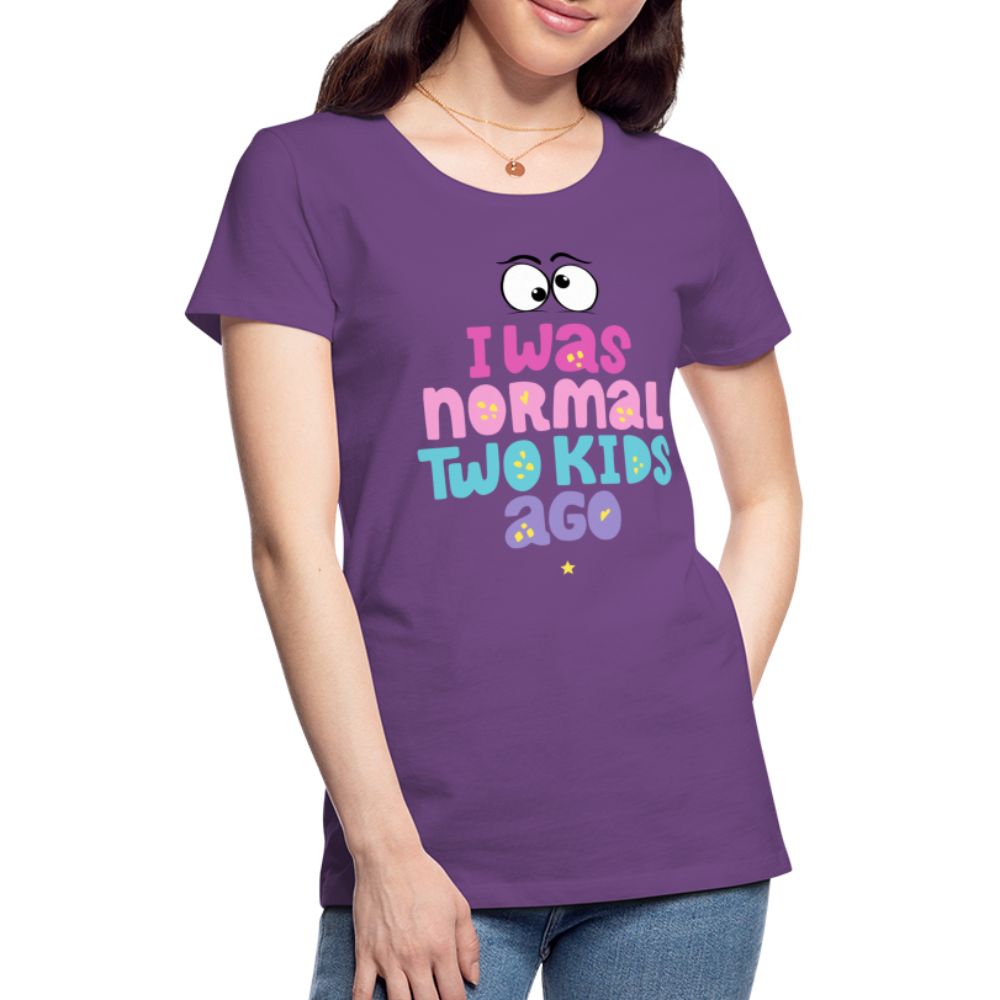 Frauen Premium T-Shirt - I was normal two kids ago - Lila