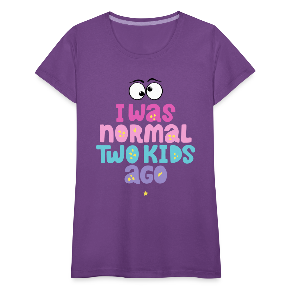 Frauen Premium T-Shirt - I was normal two kids ago - Lila