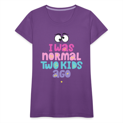 Frauen Premium T-Shirt - I was normal two kids ago - Lila