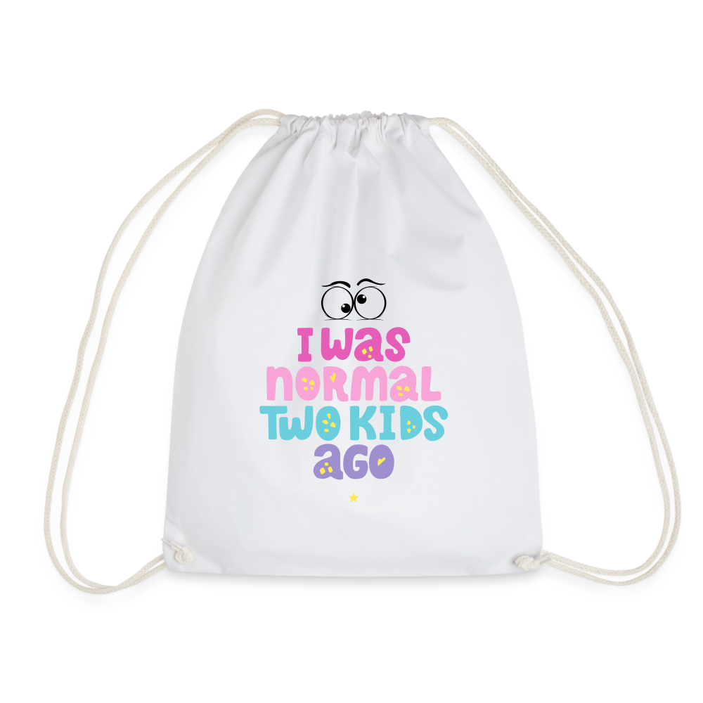 Turnbeutel Damenrucksack - I was normal two kids ago - weiß