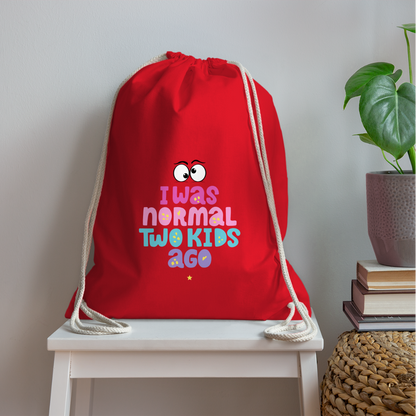 Turnbeutel Damenrucksack - I was normal two kids ago - Rot