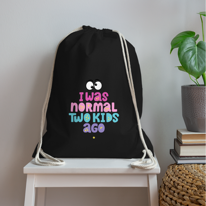 Turnbeutel Damenrucksack - I was normal two kids ago - Schwarz