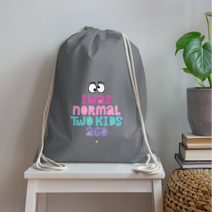 Turnbeutel Damenrucksack - I was normal two kids ago - Grau