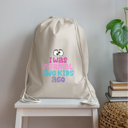 Turnbeutel Damenrucksack - I was normal two kids ago - Natur