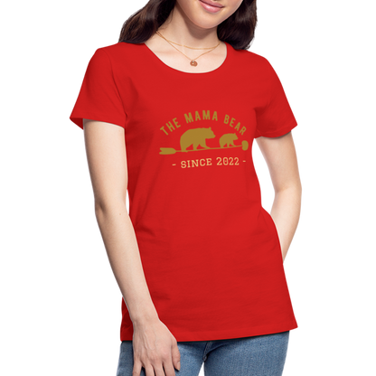 Mama Bear T-Shirt - Jahreszahl personalisierbar - Rot