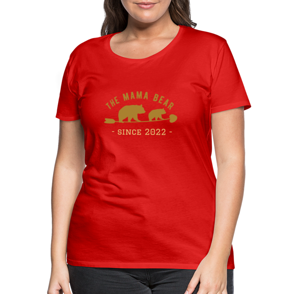 Mama Bear T-Shirt - Jahreszahl personalisierbar - Rot