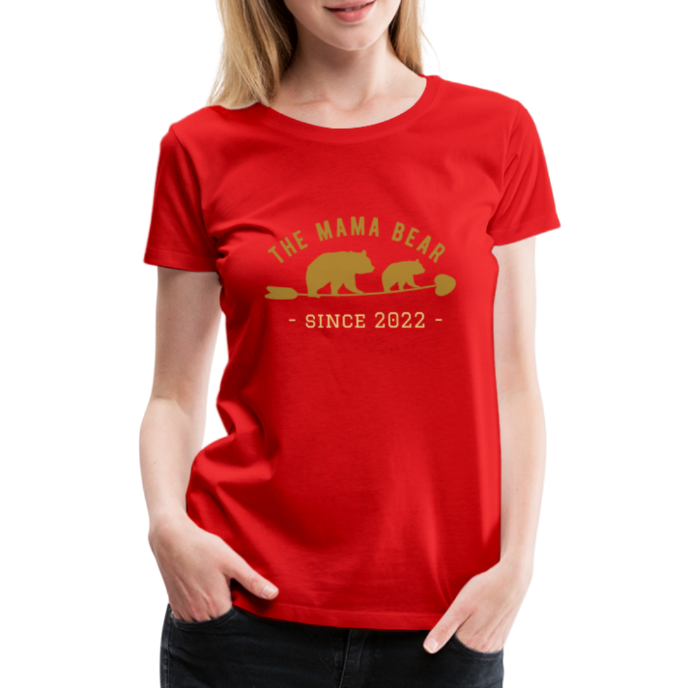 Mama Bear T-Shirt - Jahreszahl personalisierbar - Rot