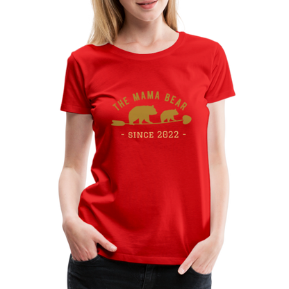 Mama Bear T-Shirt - Jahreszahl personalisierbar - Rot