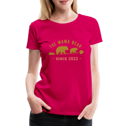 Mama Bear T-Shirt - Jahreszahl personalisierbar - dunkles Pink