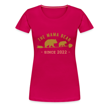 Mama Bear T-Shirt - Jahreszahl personalisierbar - dunkles Pink