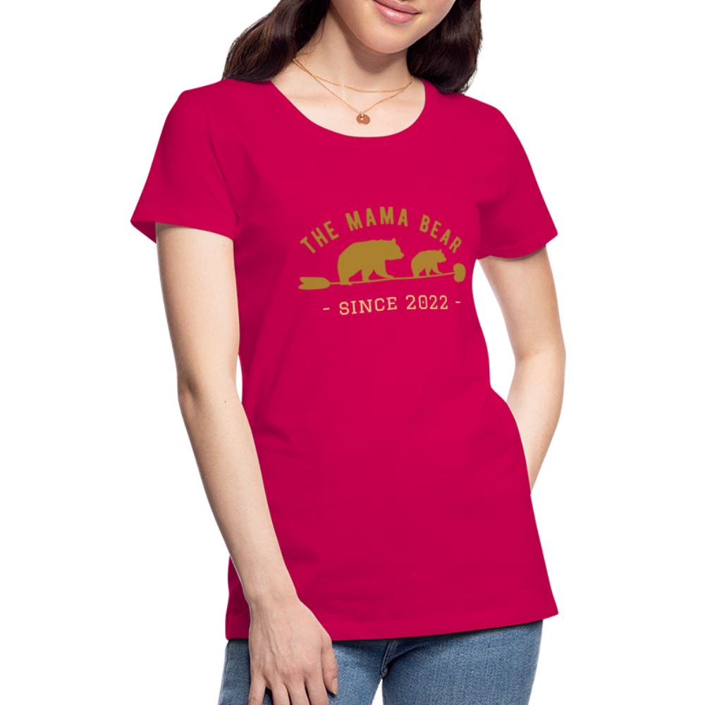 Mama Bear T-Shirt - Jahreszahl personalisierbar - dunkles Pink