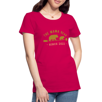 Mama Bear T-Shirt - Jahreszahl personalisierbar - dunkles Pink