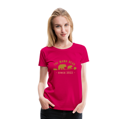 Mama Bear T-Shirt - Jahreszahl personalisierbar - dunkles Pink