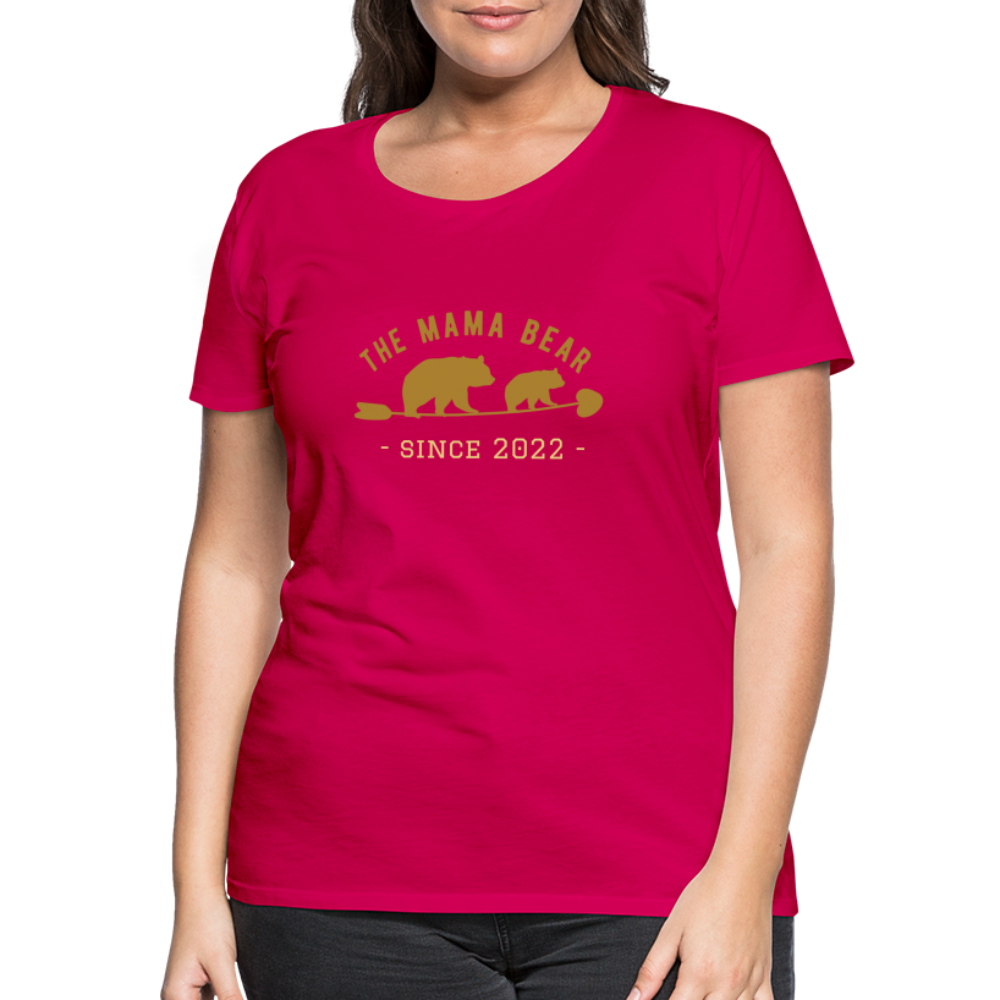 Mama Bear T-Shirt - Jahreszahl personalisierbar - dunkles Pink